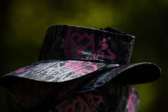 Modern Love Cap pink baseball cap with grey and black graffiti artwork- Pause Apparel SA