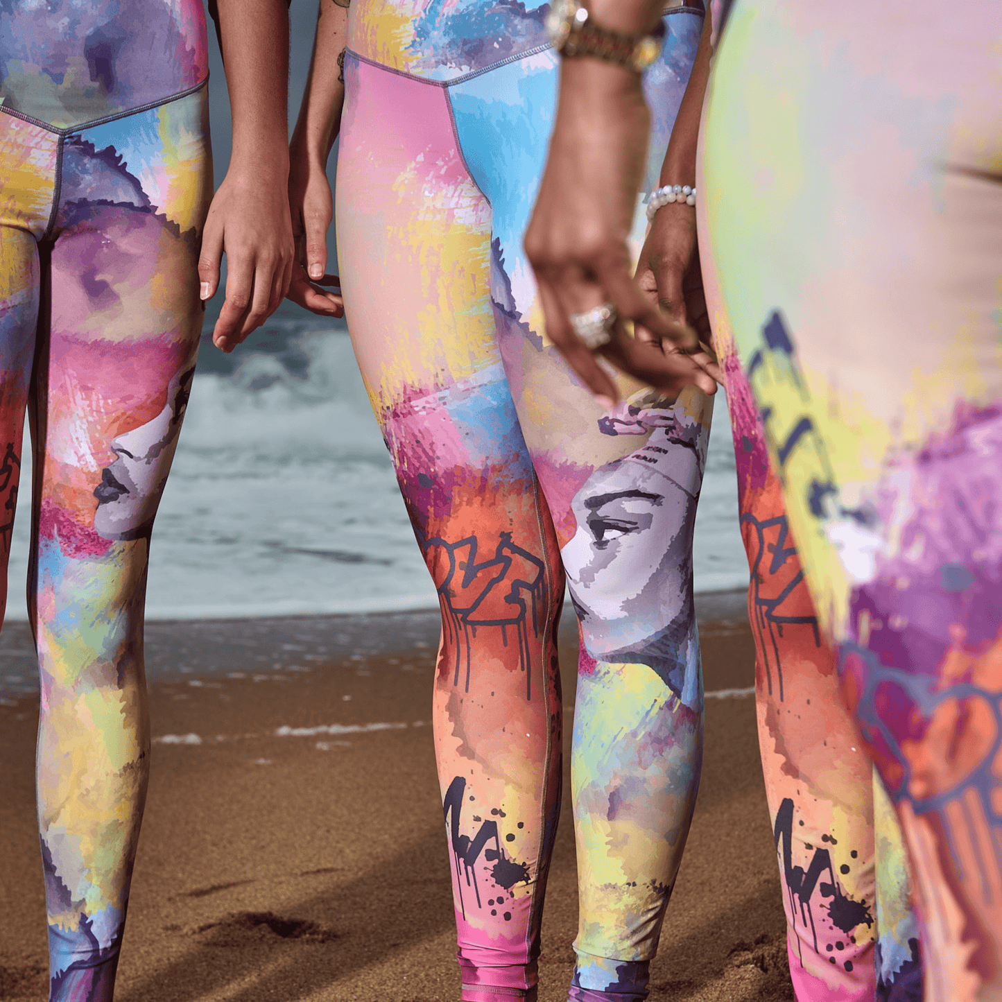 High waisted bright colorful long leggings. - Pause Apparel