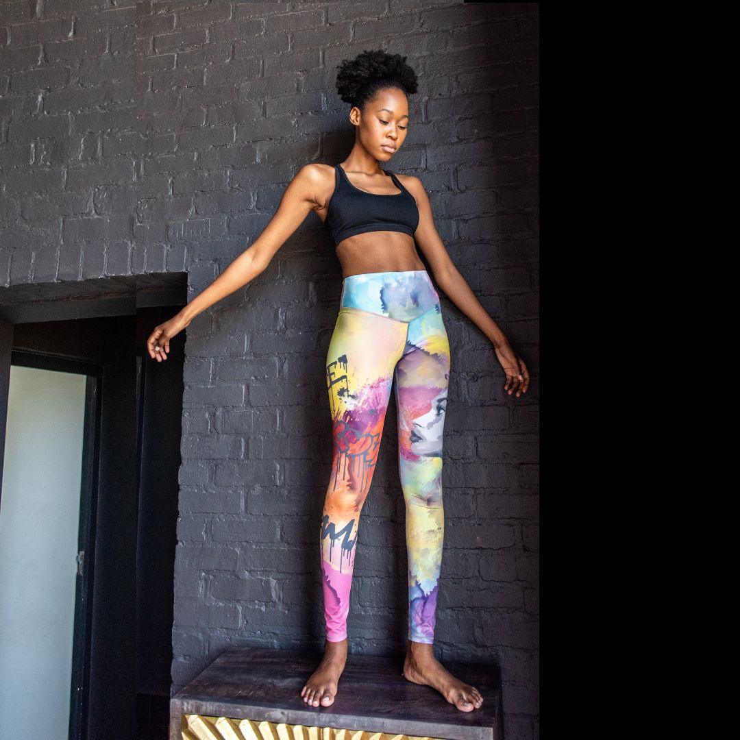 High waisted bright colorful long leggings. - Pause Apparel